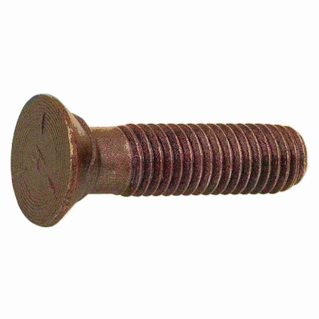 Midwest Fastener Plow Bolt, 1/2"-13 Thrd Sz, 2" L, Flat Head, Steel, Plain, 50 PK 01243